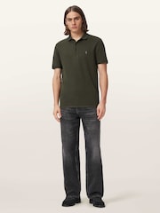AllSaints Green Reform Short Sleeve Polo Shirt - Image 3 of 9
