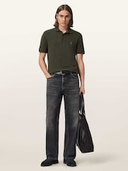 AllSaints Green Reform Short Sleeve Polo Shirt - Image 7 of 9