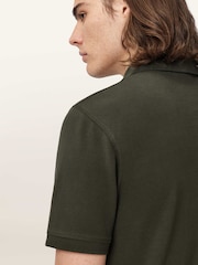 AllSaints Green Reform Short Sleeve Polo Shirt - Image 8 of 9