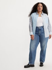 Levi's® Light Blue Denim Curve 501 81 Straight Fit 100% Cotton Jeans - Image 1 of 10
