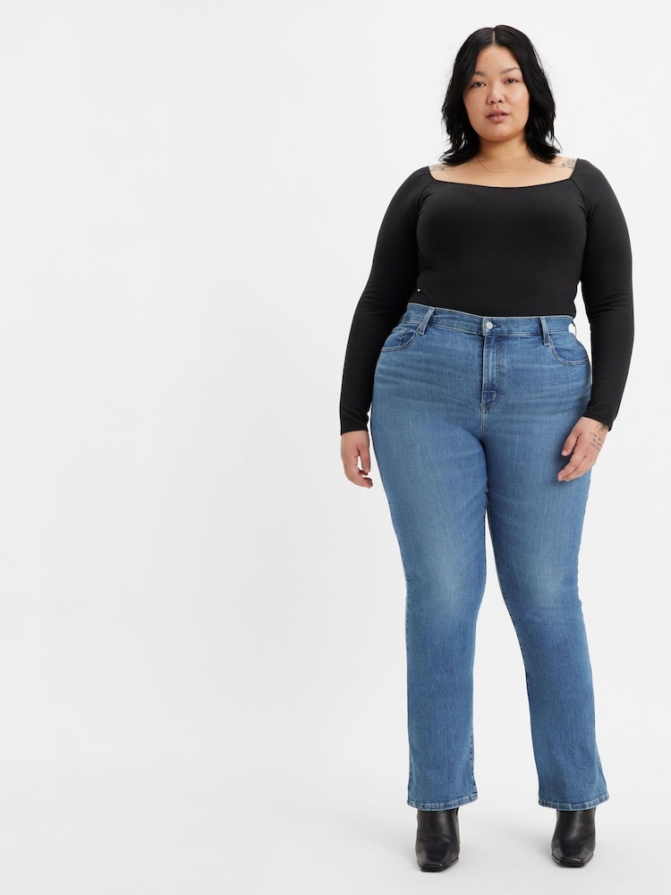 Levi's® Blue Denim 725 HR Bootcut Med Jeans - Image 1 of 9