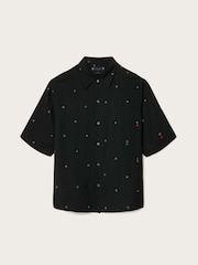 AllSaints Black Cardsuit Short Sleeve Shirt - Image 6 of 6