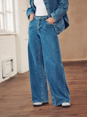 Levi's® Mid Blue 94 Baggy Wide Leg 100% Cotton Jeans - Image 1 of 10