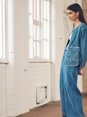 Levi's® Mid Blue 94 Baggy Wide Leg 100% Cotton Jeans - Image 4 of 10