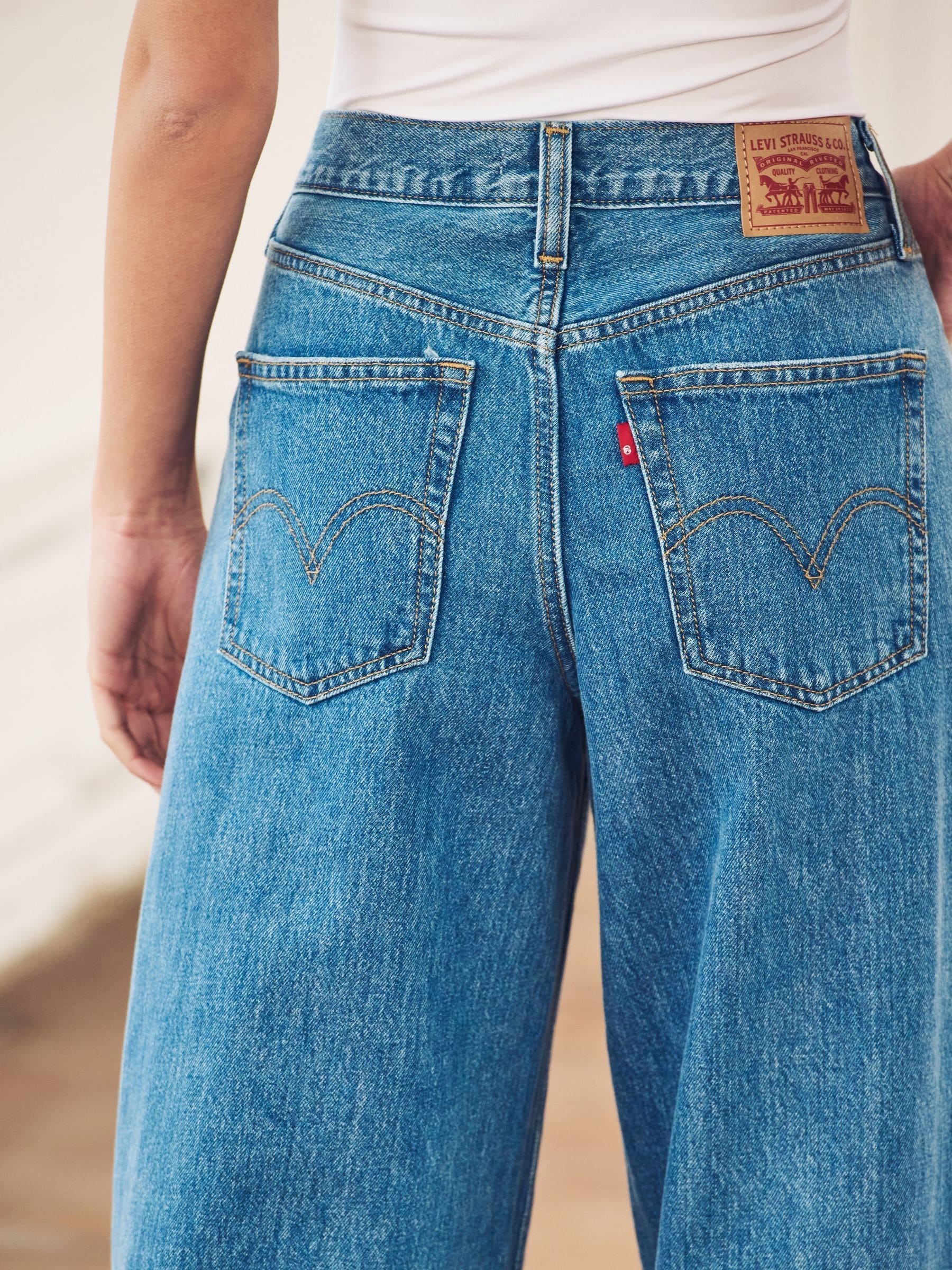 Buy Levi s Mid Blue 94 Baggy Wide Leg 100 Cotton Jeans from Next Luxembourg