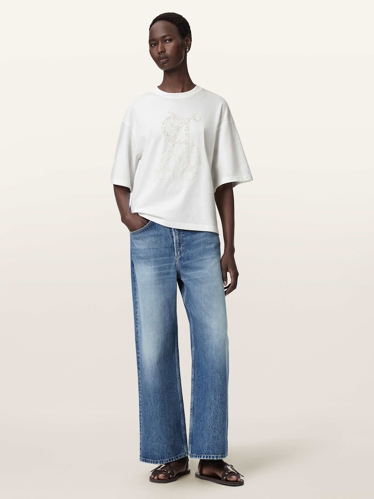 AllSaints White Reflex Amelie T-Shirt - Image 2 of 6
