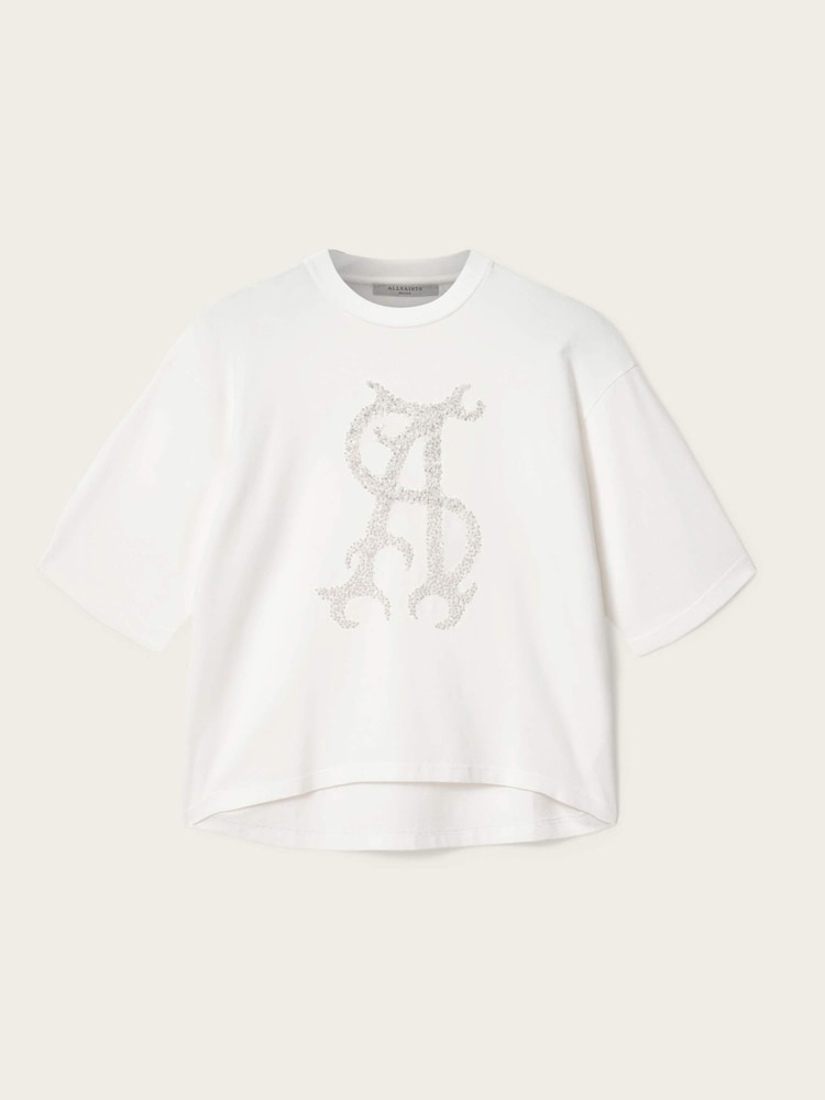 AllSaints White Reflex Amelie T-Shirt - Image 6 of 6
