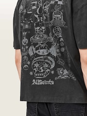 AllSaints Black Ignis Short Sleeve Crew Neck T-Shirt - Image 3 of 6