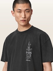 AllSaints Black Ignis Short Sleeve Crew Neck T-Shirt - Image 4 of 6