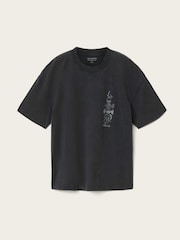 AllSaints Black Ignis Short Sleeve Crew Neck T-Shirt - Image 6 of 6