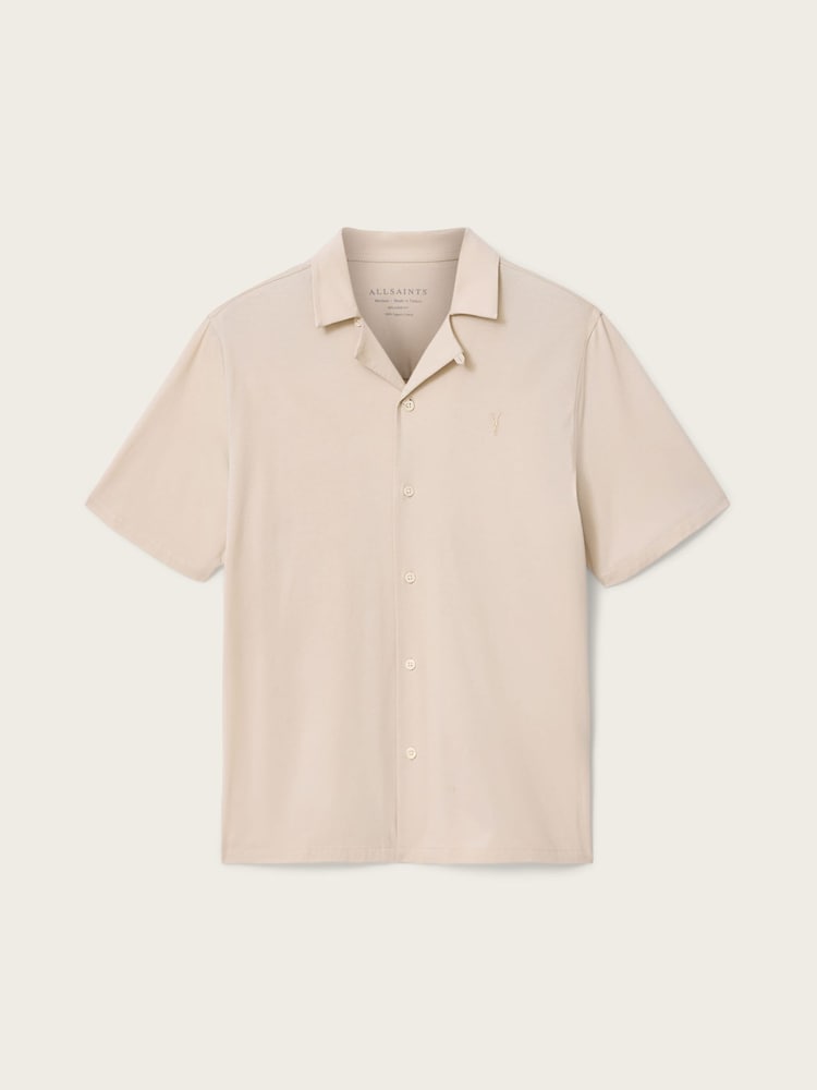 AllSaints White Hudson Short Sleeve Shirt - Image 6 of 6