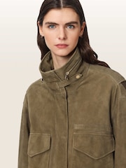 AllSaints Green Clay Suede Jacket - Image 3 of 7