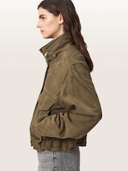 AllSaints Green Clay Suede Jacket - Image 4 of 7