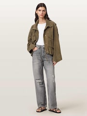 AllSaints Green Clay Suede Jacket - Image 6 of 7