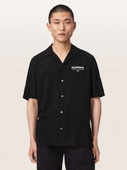AllSaints Black Underground Short Sleeve Shirt - Image 1 of 8