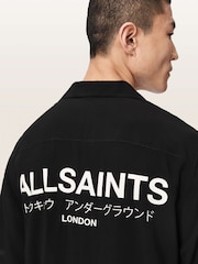 AllSaints Black Underground Short Sleeve Shirt - Image 4 of 8