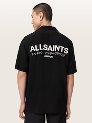 AllSaints Black Underground Short Sleeve Shirt - Image 6 of 8