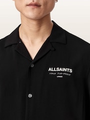 AllSaints Black Underground Short Sleeve Shirt - Image 7 of 8