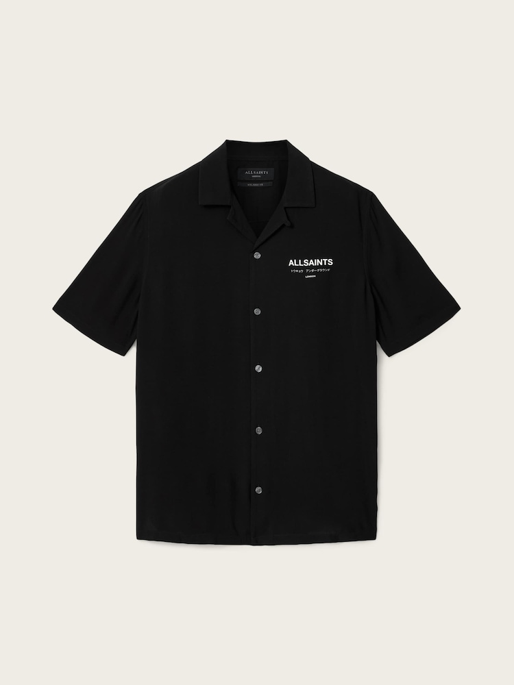 AllSaints Black Underground Short Sleeve Shirt - Image 8 of 8