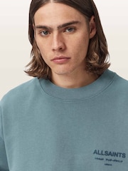AllSaints Blue Xander Crew Sweat Top - Image 4 of 6