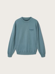 AllSaints Blue Xander Crew Sweat Top - Image 6 of 6