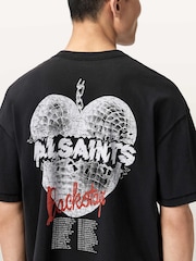 AllSaints Black Reflect Short Sleeve Crew Neck T-Shirt - Image 3 of 7