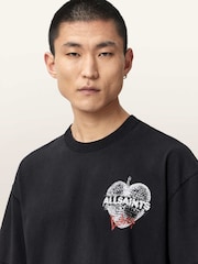 AllSaints Black Reflect Short Sleeve Crew Neck T-Shirt - Image 5 of 7