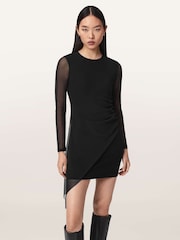 AllSaints Black Riley Mini Dress - Image 1 of 6
