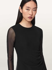 AllSaints Black Riley Mini Dress - Image 3 of 6