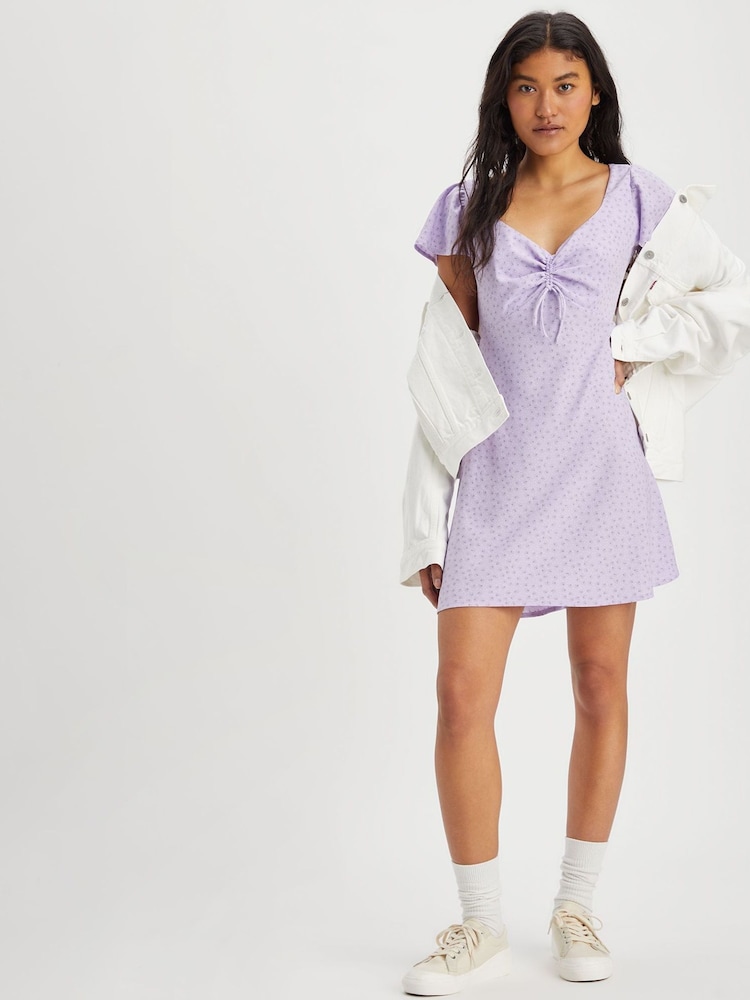 Levi's® Purple Skylar Flutter Dress - Image 2 of 8 Levi's® Purple Skylar Flutter Dress - Image 2 of 8