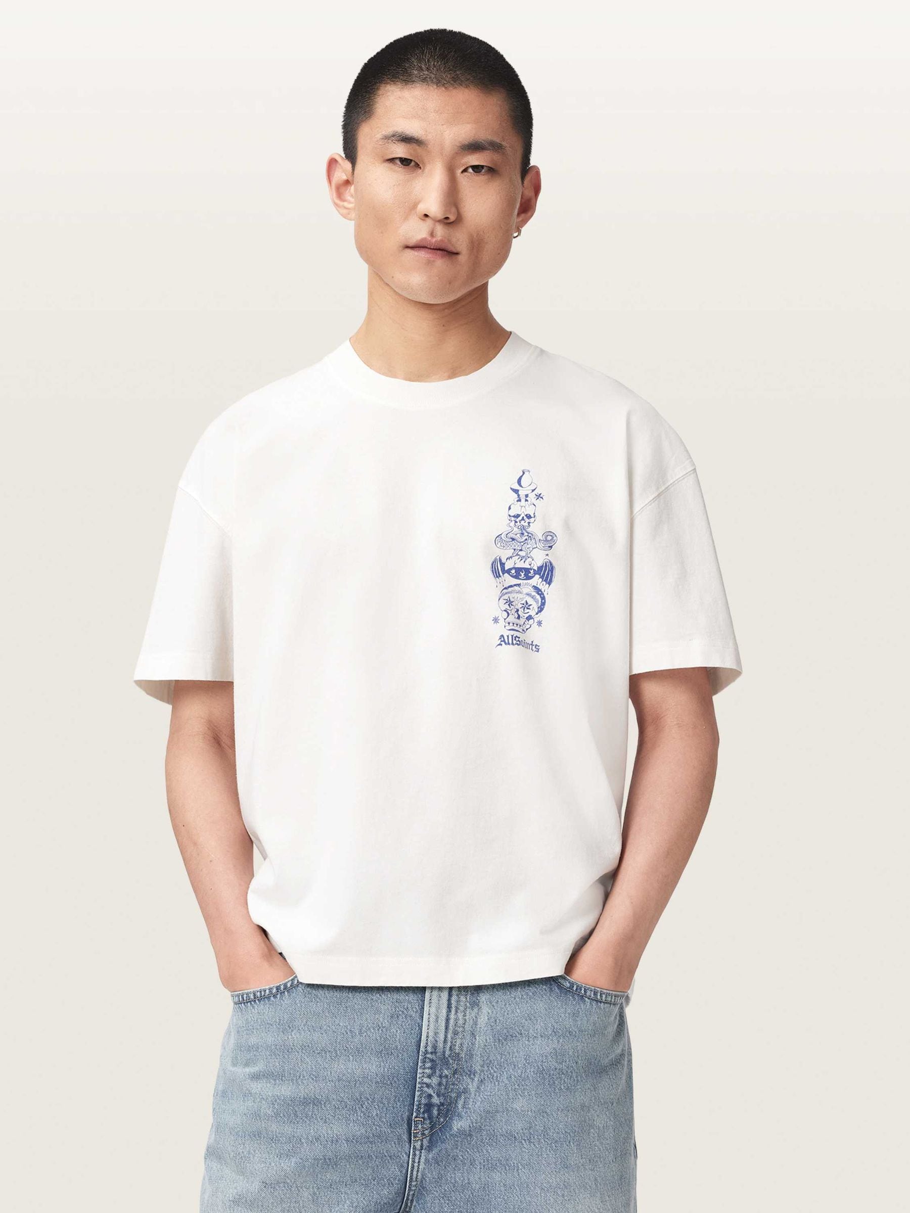 Buy AllSaints White Ignis Short Sleeve Crew Neck T-Shirt from Next USA