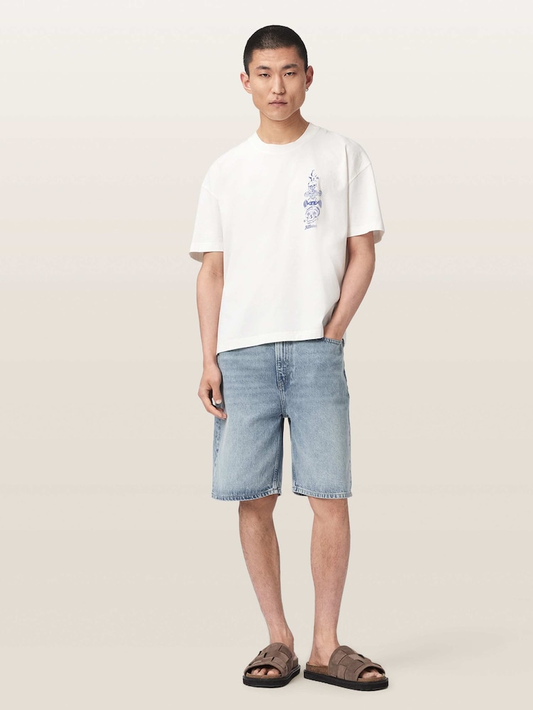 AllSaints White Ignis Short Sleeve Crew Neck T-Shirt - Image 2 of 7