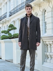 Navy Blue Signature Wool Rich Textured Epsom Overcoat - Image 2 of 12