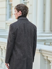 Navy Blue Signature Wool Rich Textured Epsom Overcoat - Image 3 of 12