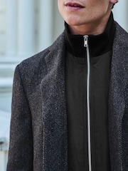 Navy Blue Signature Wool Rich Textured Epsom Overcoat - Image 4 of 12