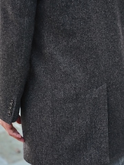 Navy Blue Signature Wool Rich Textured Epsom Overcoat - Image 5 of 12