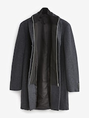 Navy Blue Signature Wool Rich Textured Epsom Overcoat - Image 8 of 12