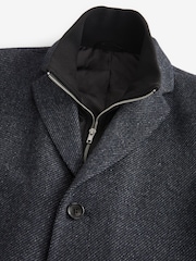 Navy Blue Signature Wool Rich Textured Epsom Overcoat - Image 9 of 12
