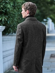 Charcoal Grey Signature Wool Rich Textured Epsom Overcoat - Image 3 of 10