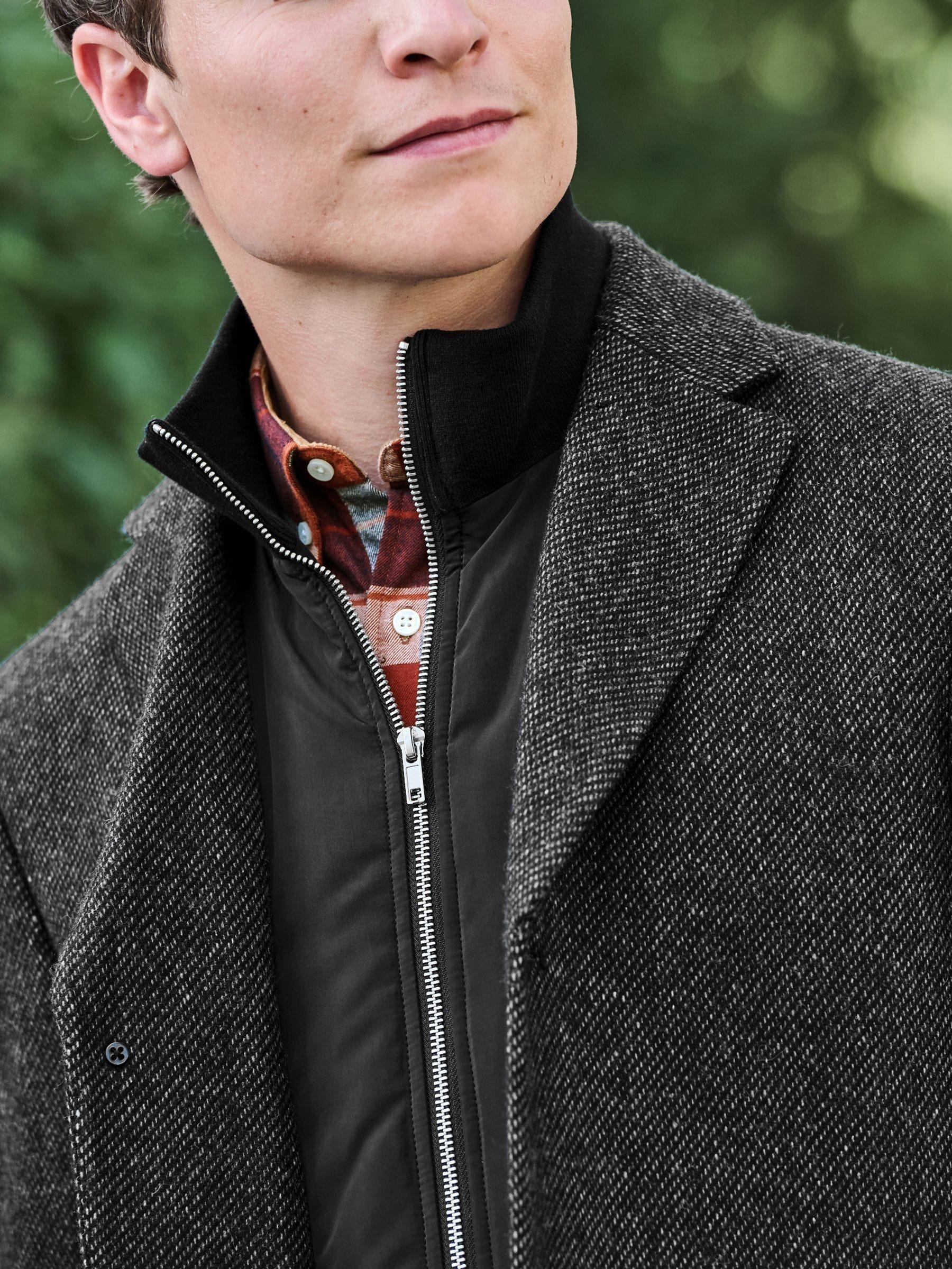 Buy Charcoal Grey Signature Wool Rich Textured Epsom Overcoat from Next USA