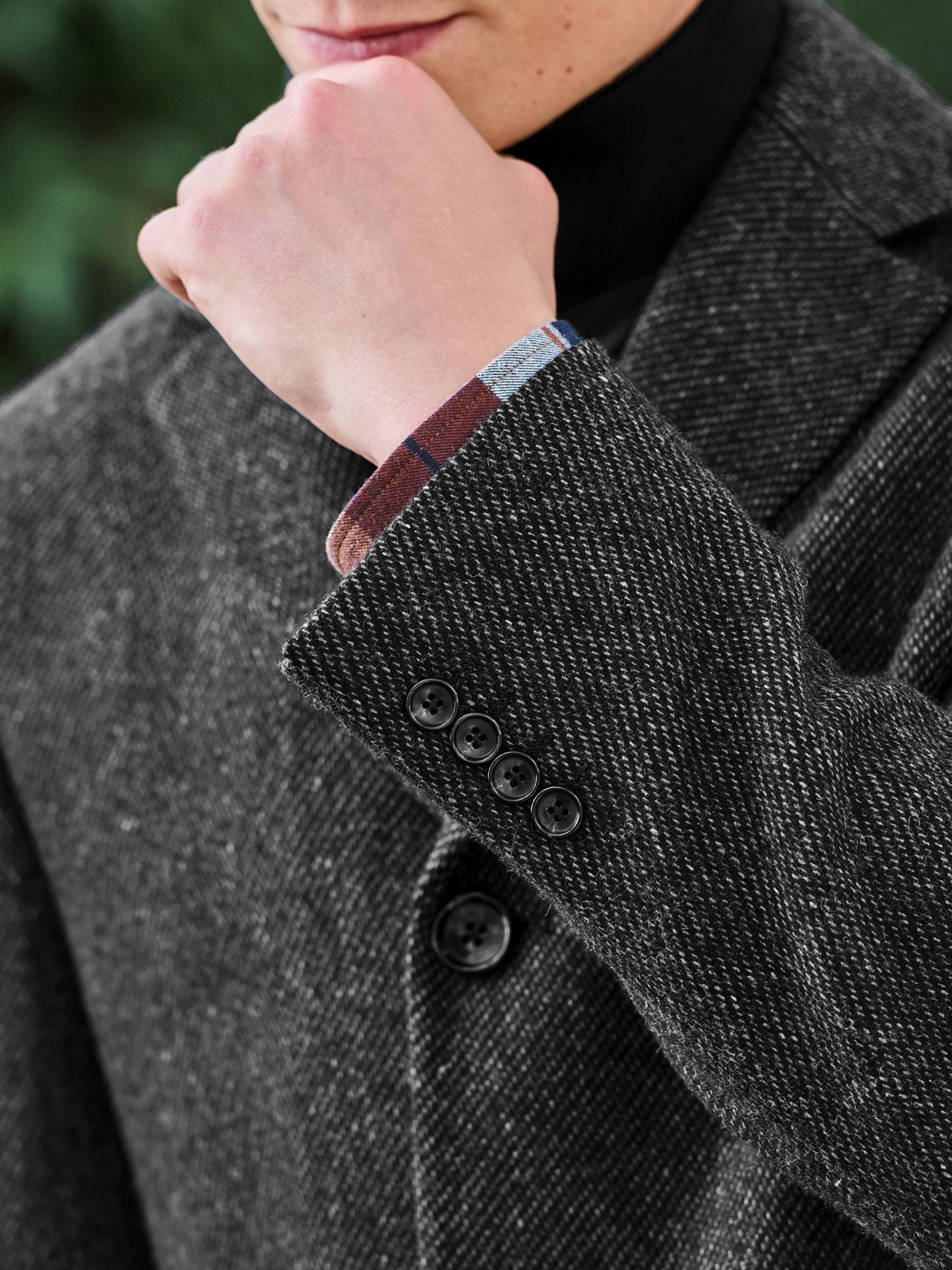 Buy Charcoal Grey Signature Wool Rich Textured Epsom Overcoat from Next USA