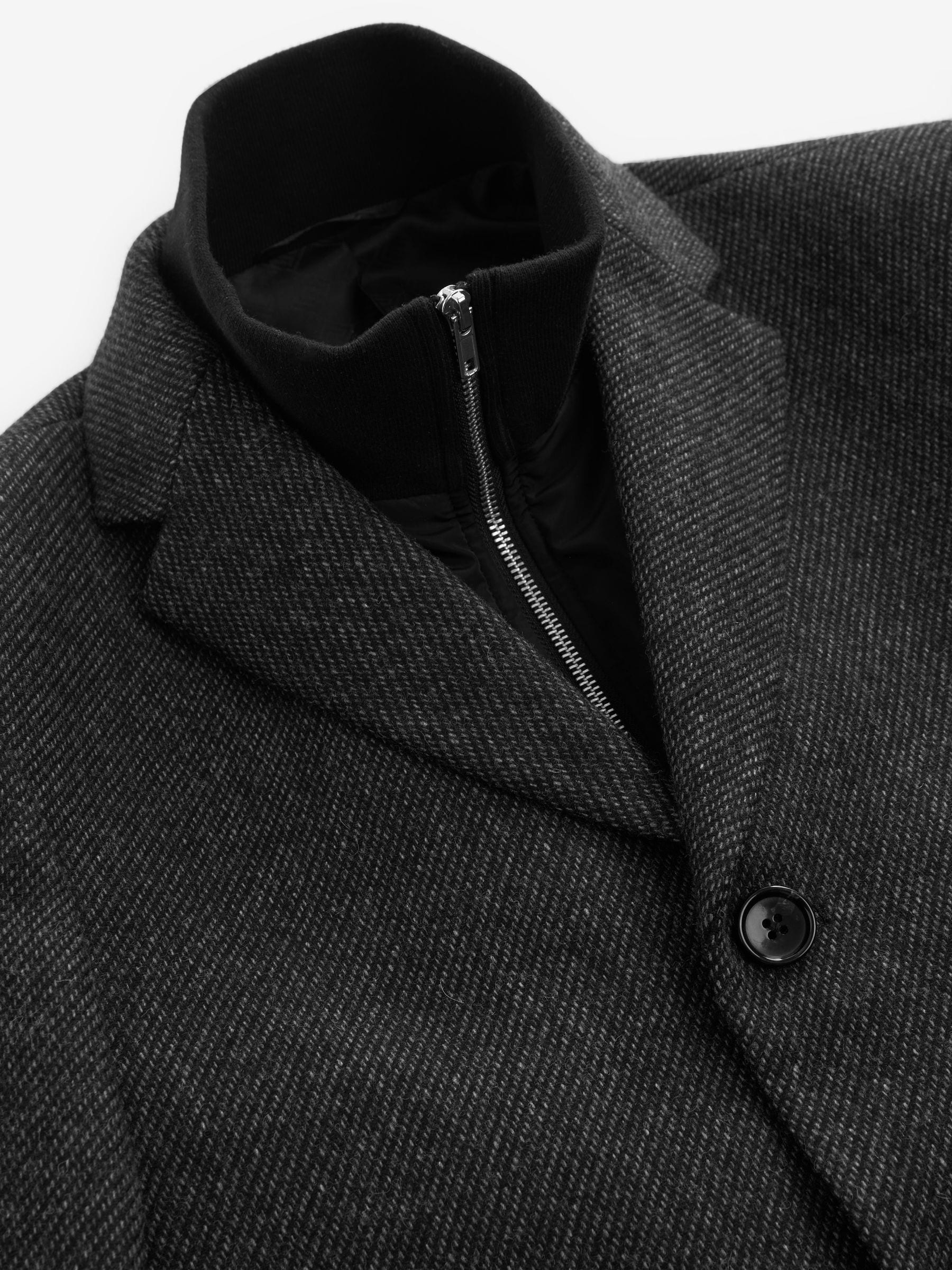 Buy Charcoal Grey Signature Wool Rich Textured Epsom Overcoat from Next USA