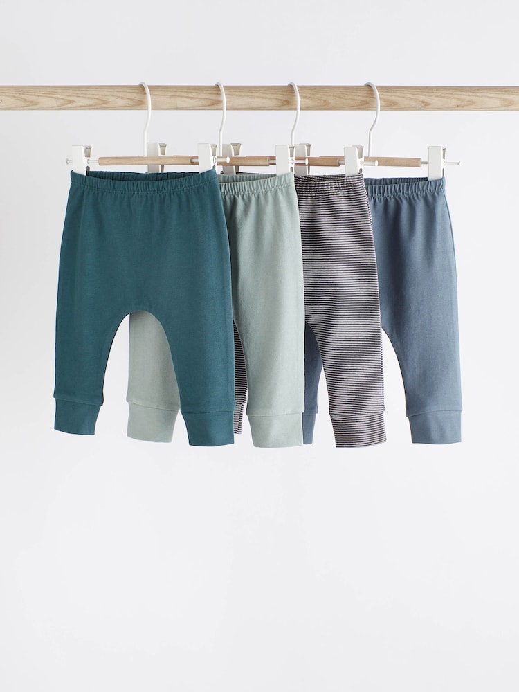 Teal Blue Baby Leggings 4 Pack (0mths-2yrs) - Image 1 of 6