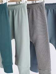 Teal Blue Baby Leggings 4 Pack (0mths-2yrs) - Image 3 of 6
