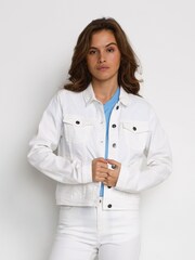 Kaffe Green Zelina Dyed Denim Slim Fit Jacket - Image 1 of 1