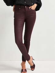 Berry Red Coated Skinny Jeans - Image 1 of 5