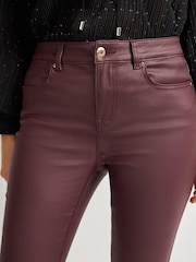 Berry Red Coated Skinny Jeans - Image 4 of 5
