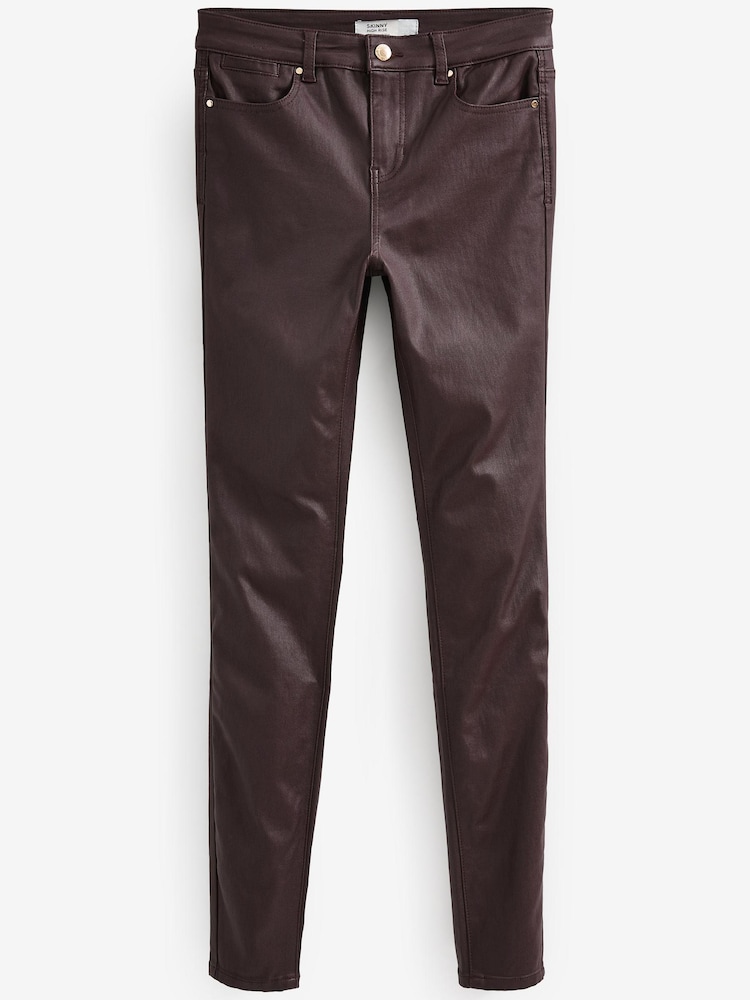 Berry Red Coated Skinny Jeans - Image 5 of 5