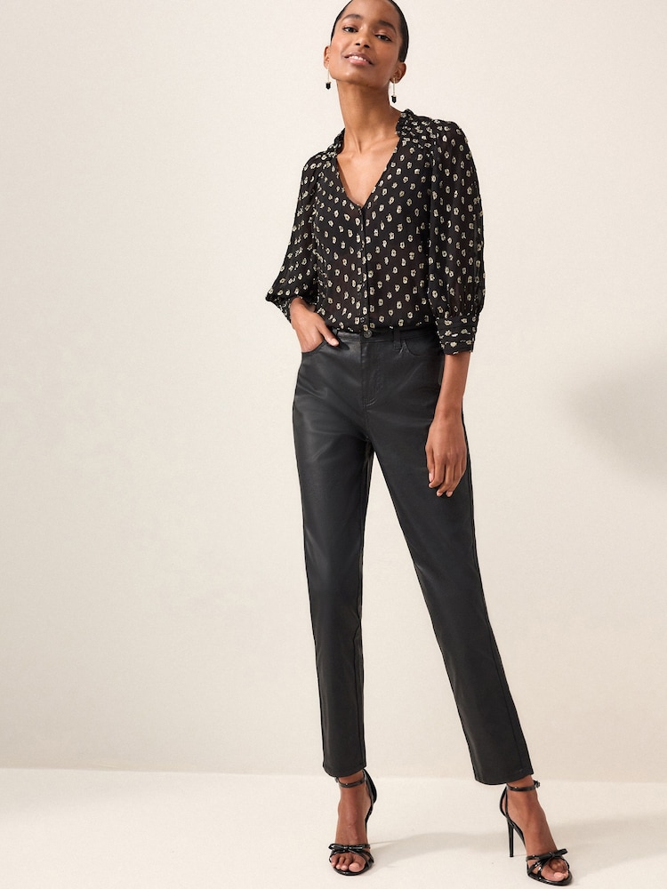 Black Coated Mom Jeans - Image 2 of 6