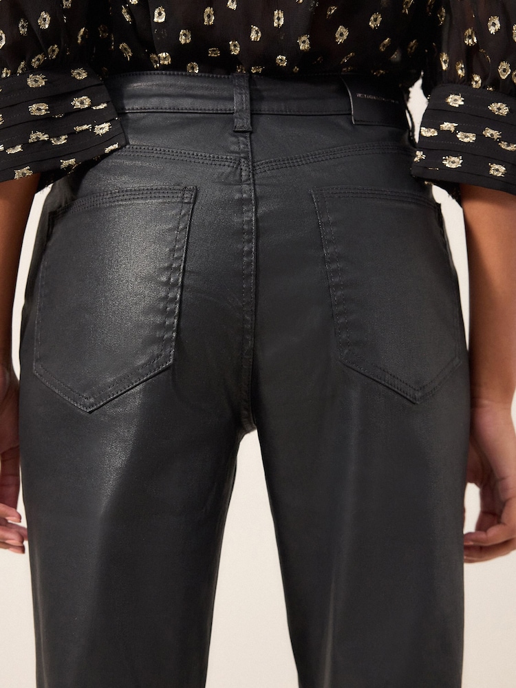 Buy Black Coated Mom Jeans from the Next UK online shop